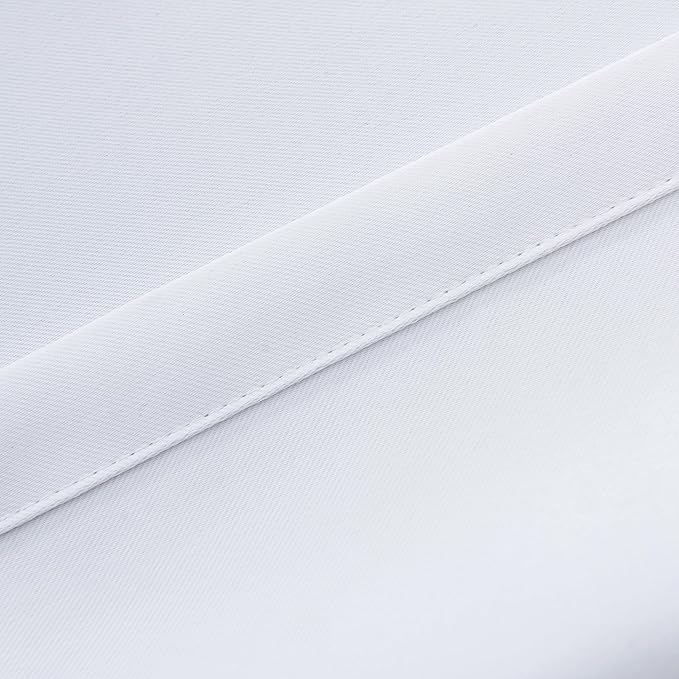 INLINAS Greyish White Blackout Curtains with Sheer Overlay - Grommet Top Thermal and Noise Reduction Panels for Bedroom and Living Room Light Blocking and Energy Saving, 52 x 108 Inches, Set of 2