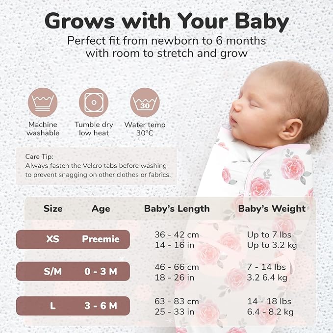 Mama Cheetah Baby Swaddle Sack, Organic Swaddle Blanket, Newborn Swaddling Sleep Sack, Adjustable Infant Swaddle Wrap, Easy Swaddles Girl 0-3 Month, Baby Essentials, 3-Pack
