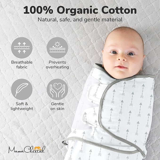 Mama Cheetah Baby Swaddle Blanket with Zipper, Newborn Swaddle Sack, Baby Swaddles Sleep Sack 3-6 Months, Baby Swaddle Wrap for Baby Boy & Baby Girl, 3-Pack