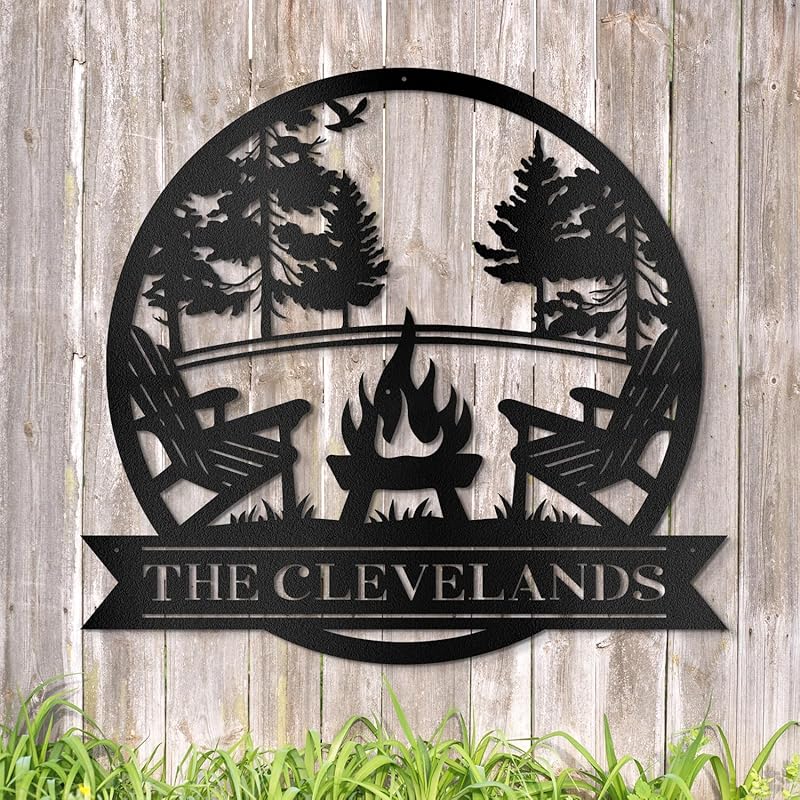 Custom Metal Signs Metal Name Sign Metal Wall Art Split Letter Monogram Wall Decor Metal Wall Art Last Name Sign Family Name Sign Personalized Wedding Gift Fire Pit Sign Outdoor Decor Cabin Sign