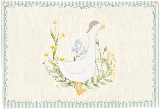 Silly Goose Nursery Rectangular Canvas Banner-Boho Flag Wall Sign Decor for Boys Toddler Kid, Baby Room Above Crib Bedroom Playroom Kindergarten Reading Room Decor-Baby Shower Birthday Christmas Gift