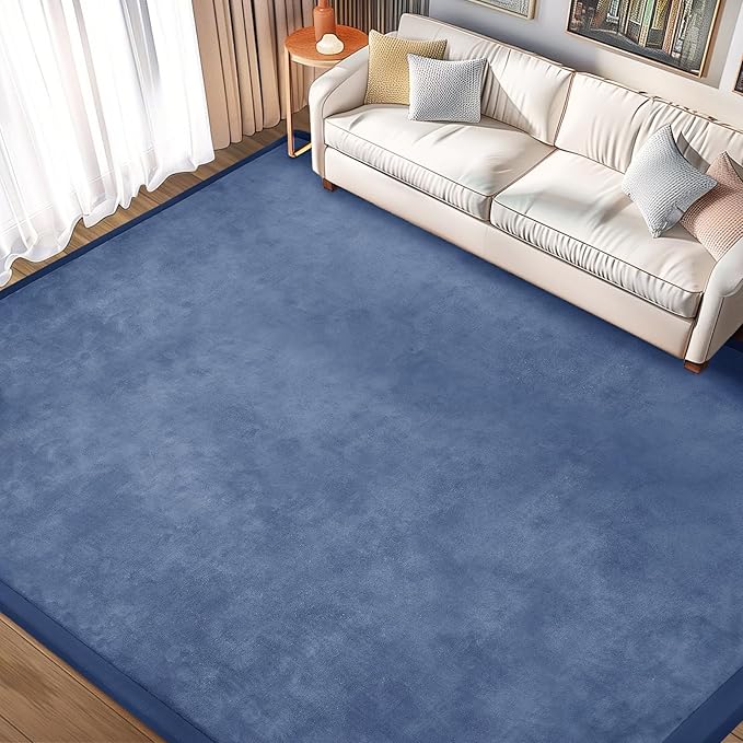 Baby Play Mat for Floor Tummy Time Mat Nursery Rug Muscle Mat Area Rug Playroom Rug Tatami Mat 13'1"x6'7" Memory Foam 1.3" Thick Crawling Mat for Babies,Toddlers, Infants, Kids,Floor Mat(Blue)
