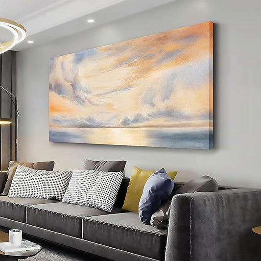 Glvzygy Abstract Wall Art Nature Scenery Wall Decor Sky Clouds Sunset Wall Art Prints Canvas Painting Wall Decor Artwork for Home Room Bathroom Living and Office Home Decor Wall 29"x58"