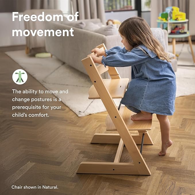 Tripp Trapp Chair from Stokke, Whitewash - Adjustable, Convertible Chair for Toddlers, Children & Adults - Convenient, Comfortable & Ergonomic - Classic Design