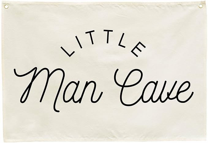 Nursery Rectangular Canvas Banner-Boho Flag Poster Wall Sign for Boys Kids Teen,Baby Room Above Crib Bedroom Home Playroom Dorm Wall Decor-Baby Shower Birthday Christmas-Little Man Cave