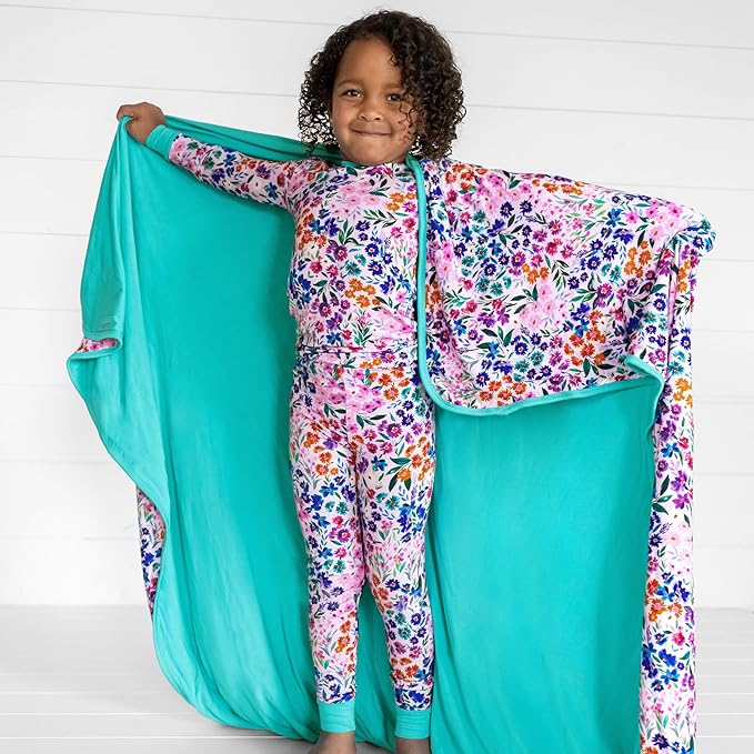 Little Sleepies Cloud Blanket, Soft Viscose from Bamboo Toddler & Baby Blanket for Boys & Girls, Lightweight, Perfect for Hot Sleepers, 50" x 50", Large (Sweet Pea)