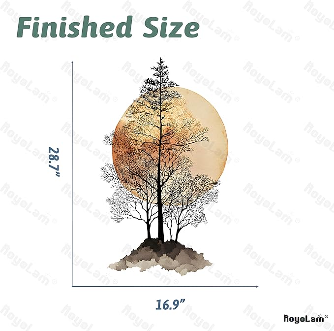 Tree and Moon Wall Decals Removable Boho Vinyl Stickers for Nursery Living Room and Kitchen Decor Peel and Stick Japanese Wall Art