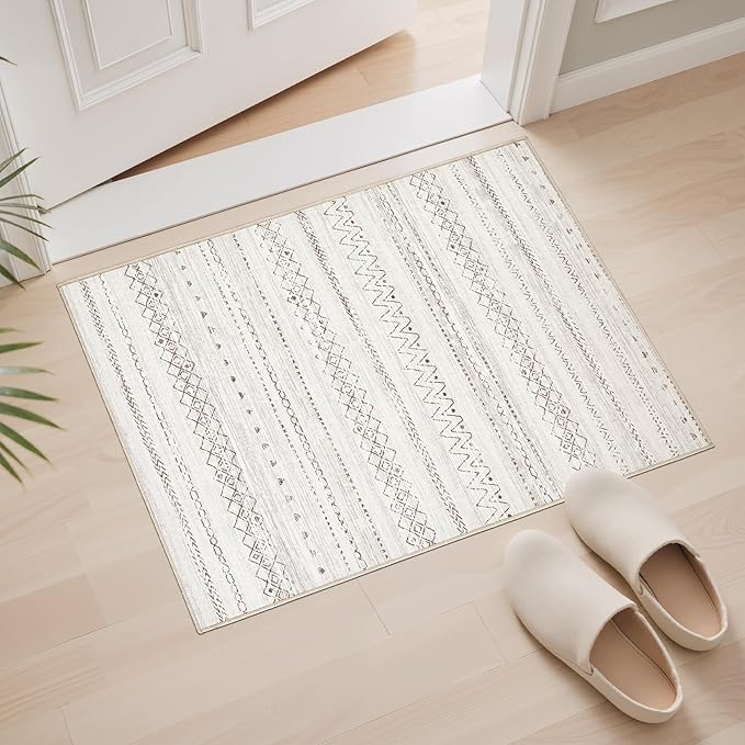 Area Rugs for Living Room Washable Living Room Rug Soft Neutral Indoor Floor Carpet Non-Slip Stain Resistant Modern Boho Rugs for Bedroom Dining Room Kids Room Nursery Office Home Brown
