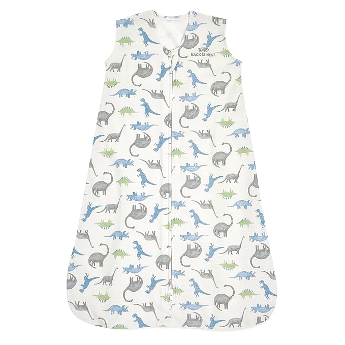HALO SleepSack, 100% Cotton Wearable Blanket, Swaddle Transition Sleeping Bag, TOG 0.5, Watercolor Dinos, Medium, 6-12 Months