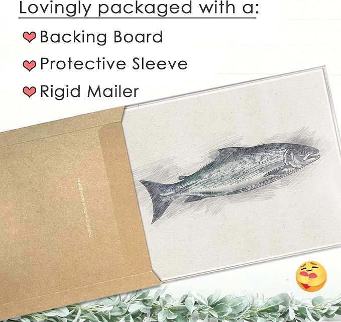 DREAM BIG PRINTABLES Fishing Decor Sketches Wall Art Prints (Set of 6) - 8x10s | Great Gift for Fishermen