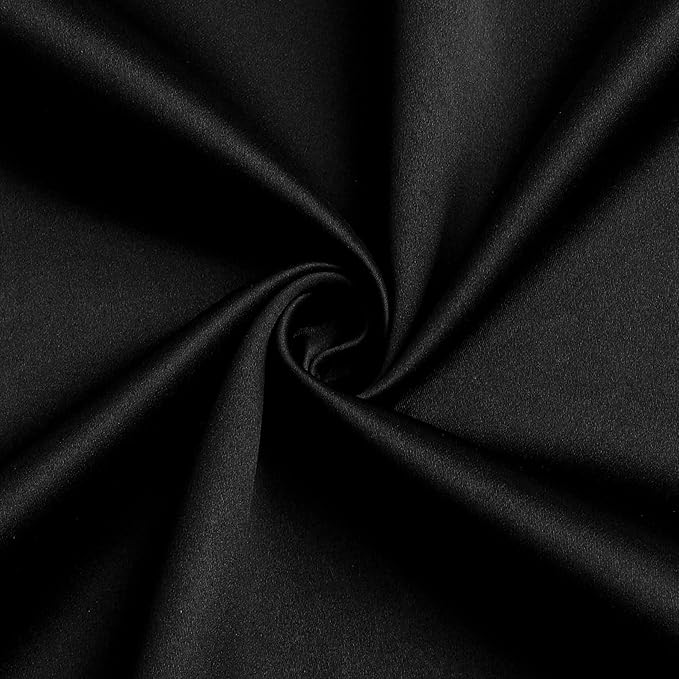 Lotusolution Mix and Match Curtain Set Black Total Blackout Curtains 84 Inches Long with Solid Voile Sheer Drapes for Bedroom and Living Room,Grommet Top,52" W x 84" L