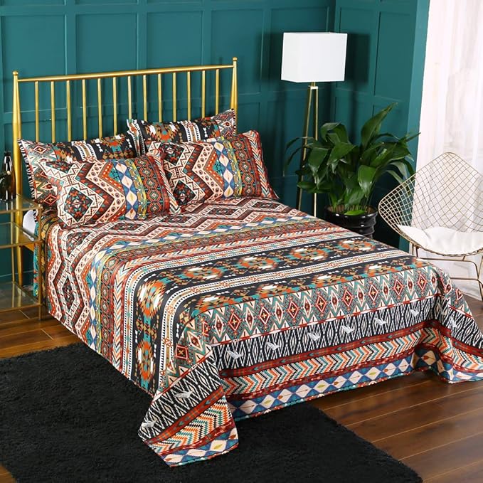 Dodou Boho Style Bedding Set Boho Duvet Cover Set Bohemian Bedding Set 3psc (Full)