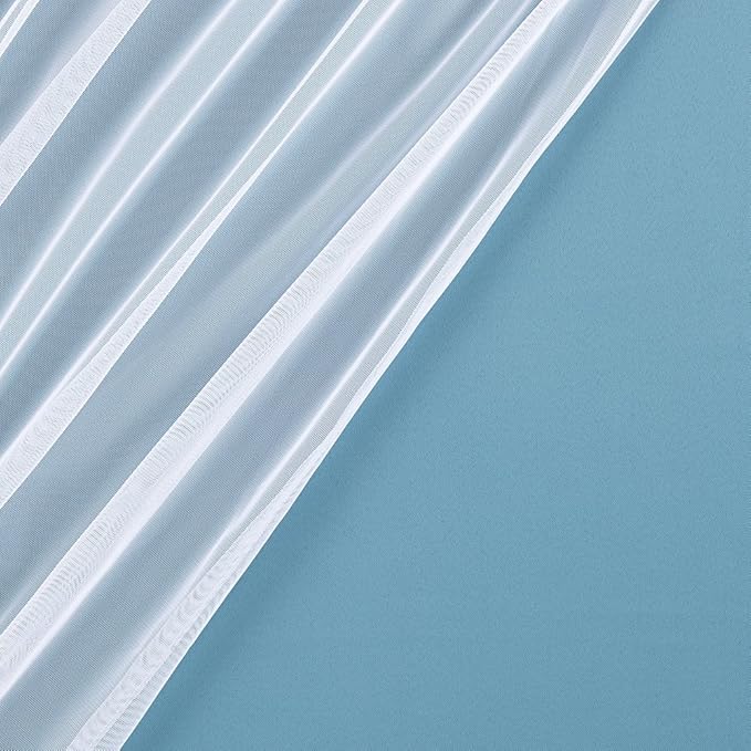 TOWN & COUNTRY LUXE Talia Double Layer Indoor Curtains, Sheer and Room Darkening Blackout, Grommet Top, Energy Efficient, 2-Pack Set, 52"x84", Turquoise
