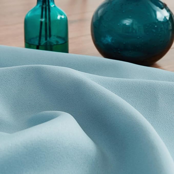 TREATMENTEX Pom-Pom Blue Curtains Living Room 84 inches Energy Efficient Thermal Insulated Room Darkening Curtain Panels for Bedroom Window Draperies Nursery Room Children 50in w x2 Panels Rod Pocket