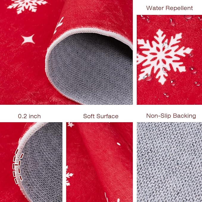 5x7 Machine Washable Christmas Area Rug, Non-Slip Floor Rugs for Kids, Low Pile Room Carpet for Living Room, Bedroom, Dining Room & Nursery(5x7 Christmas Tree)