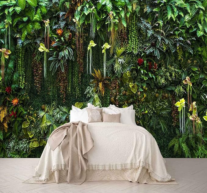 Green Wallpaper Banana Leaf Floral Mural Wallpaper for Bedroom Living Room TV Background Sofa Wall (not self-Adhesive)