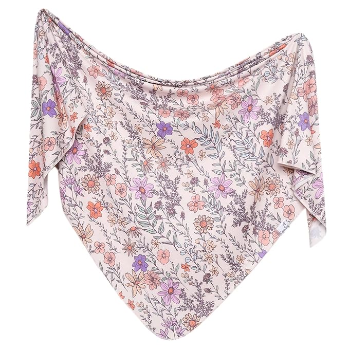 Copper Pearl Large Premium Knit Baby Swaddle Receiving Blanket Flora