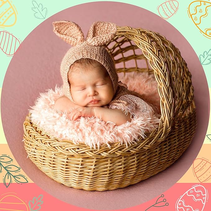 Easter Newborn Photography Props Bunny Outfit Crochet Baby Photoshoot Props Rabbit Carrot Set Baby Photo Prop Easter Gift
