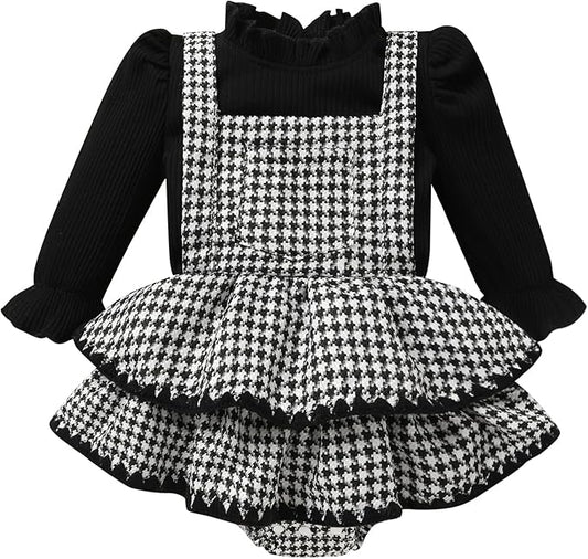YOUNGER TREE Newborn Baby Girl Fall Winter Outfits Long Sleeve Romper Corduroy Overall Dress Infant Skirt Clothes Sets
