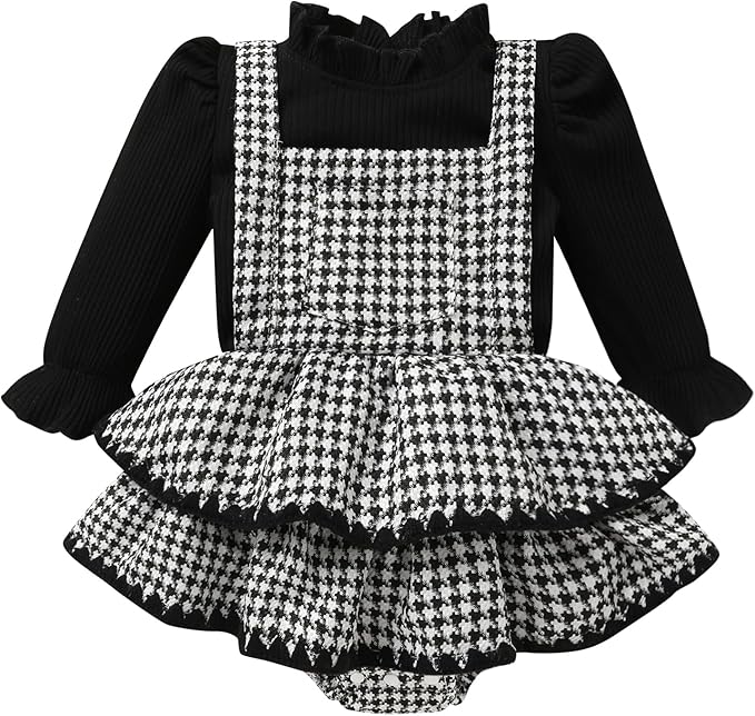 YOUNGER TREE Newborn Baby Girl Fall Winter Outfits Long Sleeve Romper Corduroy Overall Dress Infant Skirt Clothes Sets
