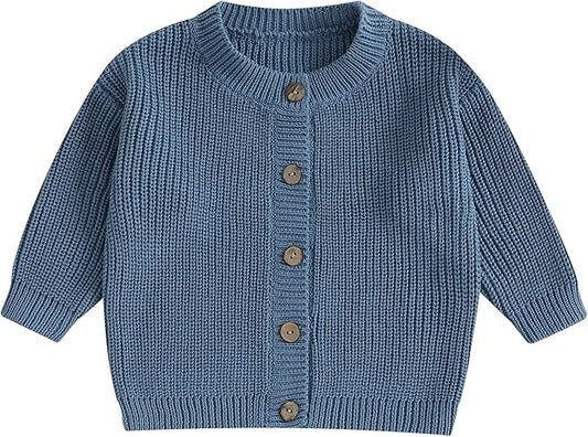 Newborn Baby Boy Girl Knit Sweater Cardigan Winter Warm Button Down Sweatshirt Top Outfit Cute Infant Fall Clothes
