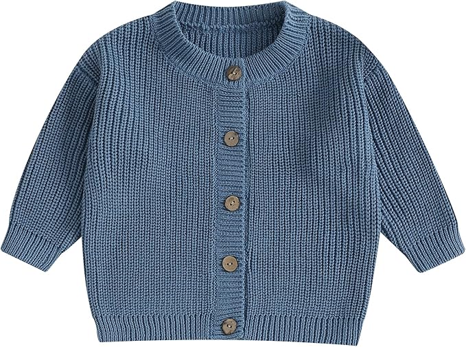 Newborn Baby Boy Girl Knit Sweater Cardigan Winter Warm Button Down Sweatshirt Top Outfit Cute Infant Fall Clothes