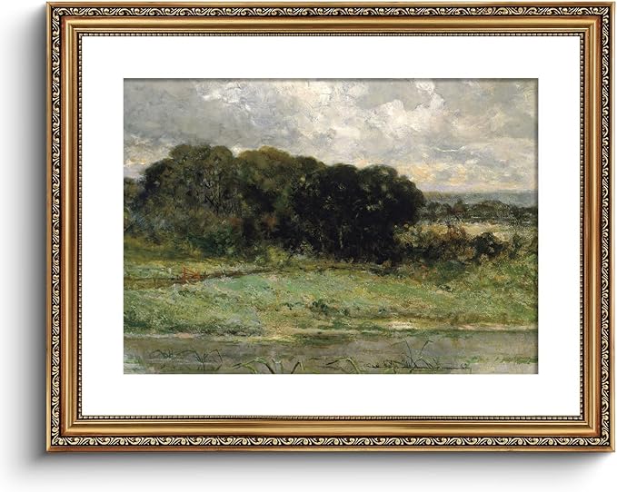 ARPEOTCY Vintage Gold Framed Large Wall Art, Swale Land Scenery Retro Paintings, Canvas Prints Artwork with Antique Frame, Victorian Wall Picture Decor for Room Gallery Living Room 16x20 inch