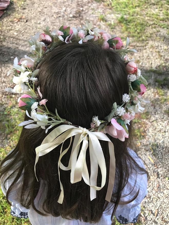 Floral Fall Camellia Flower Crown Rose Headpiece Wedding Bridal Flower Girl Halo Maternity Photo Props FL-03
