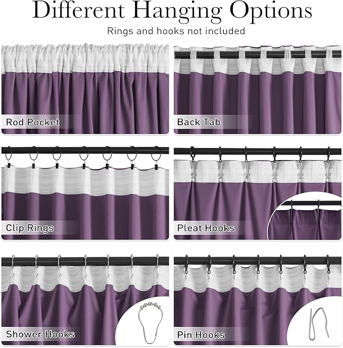 StangH Lavender Velvet Curtains, Room Darkening Thermal Insulated Drapes for Bedroom Living Room, Soft Velvet Window Treatment with Rod Pocket Back, 52x108 inches, 2 Panels