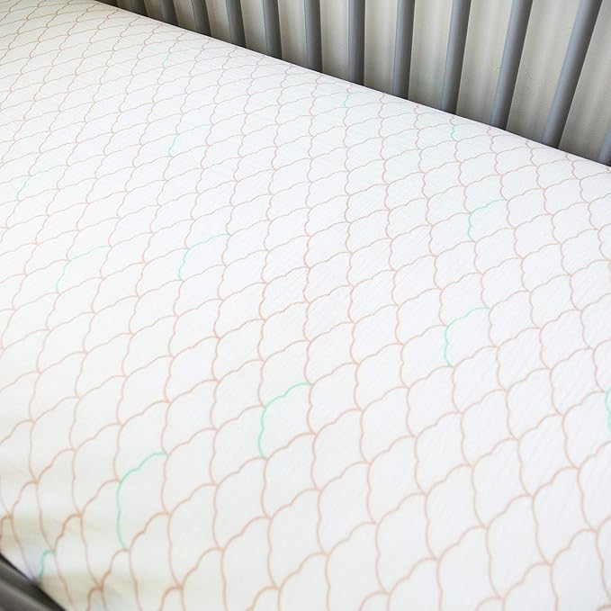 Newton Baby Fitted Mini Crib Sheets (2-Pack) | Organic Muslin Cotton, Breathable & Soft Baby Sheets, Washable Baby Mattress Sheets, Fits Mini Crib Mattresses 24" x 38", Dreamweaver Coral & Plain White