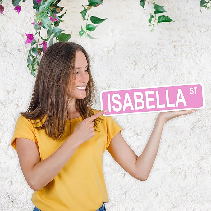 Personalized Street Sign & Road Sign for Kids - Custom 16x4 in Metal With Your Own Text, Size & Color - Ideal for Kids Room, Mancave Decor for Dad or Mom, Outdoor Garden