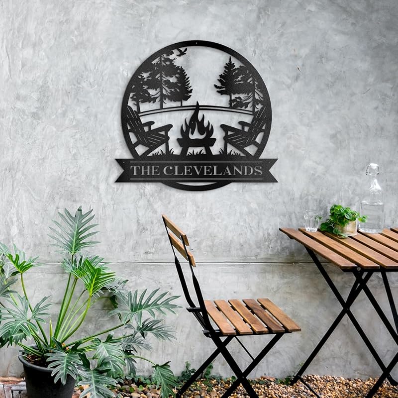 Custom Metal Signs Metal Name Sign Metal Wall Art Split Letter Monogram Wall Decor Metal Wall Art Last Name Sign Family Name Sign Personalized Wedding Gift Fire Pit Sign Outdoor Decor Cabin Sign