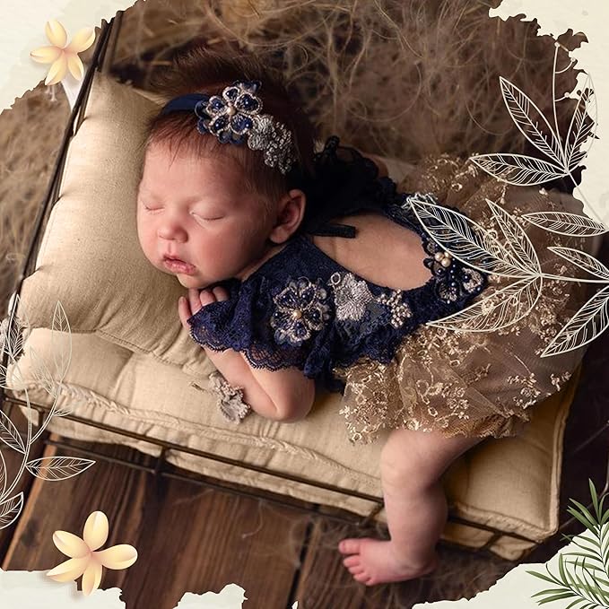 M&G House Newborn Photography Props Mattress Pillow Photography Accessories Baby Photoshoot Props Bed Mattress Bed Mat(Beige White)