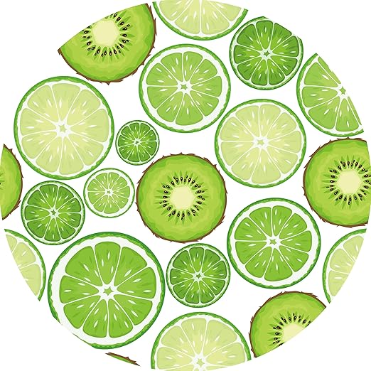 Green Kiwi Fruit Round Rug Circle Rugs for Bedroom Dorm Living Room Chinese Gooseberry Area Rug Floor Mat Pad Doormat Carpet, 5'X5'(150X150cm)