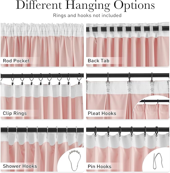 StangH Baby Pink Velvet Curtains Room Darkening Thermal Insulated Drapes for Bedroom Living Room Girls' Room, Super Soft Window Treatment with Rod Pocket Back Tab, 52x108, 2 Panels