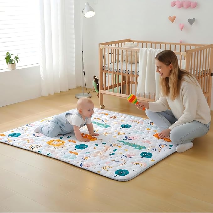 Baby Play Mats for Floor, 71"×59" Playpen Mat, Thick Cushioning Padding Foam Playmat, Washable Crawling Mat for Baby and Toddlers Infants to Play and Learn