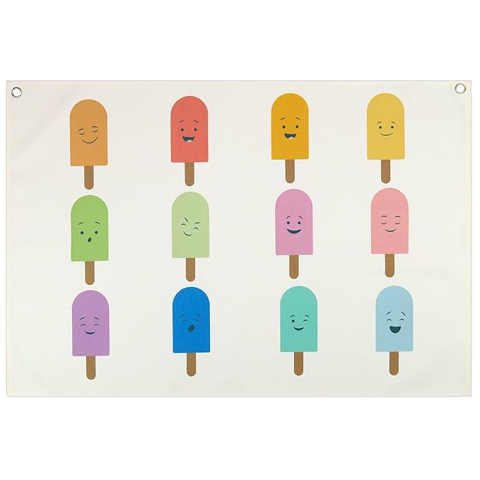 Boho Rainbow Rectangular Banner Flag Wall Decor Gift for Baby Boy Girl Kids,Nursery Above Crib Bedroom Playroom Living Room Decor Decor-Ice Cream Theme-Baby,Shower Birthday Christmas Gift