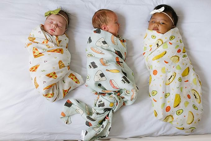 Loulou Lollipop Soft Baby Swaddle Blanket Muslin Wrap Receiving Blanket for Newborn to Toddler Girl and Boy, Large 47” by 47” - Sushi…