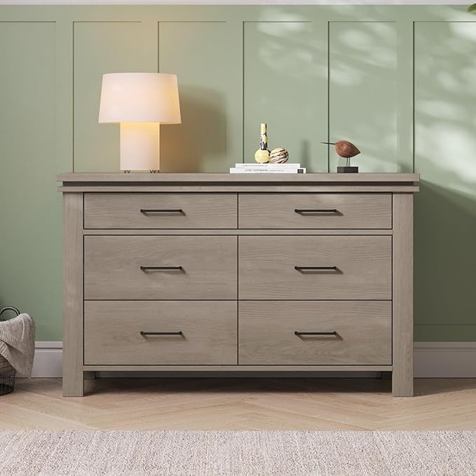 Child Craft Denman Crib, Dresser and Chest Nursery Set, 3-Piece, Includes 4-in-1 Convertible Crib, Dresser and Chest, Grows with Your Baby (Crescent Gray)