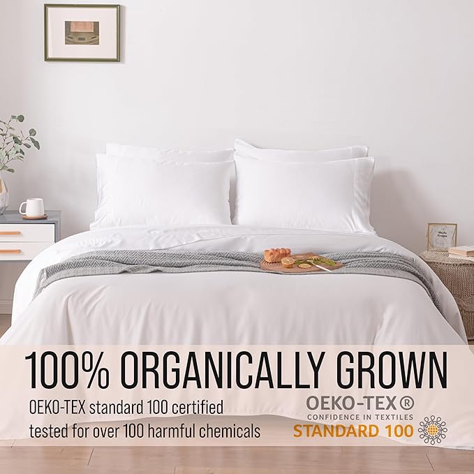 Bella Coterie 6 Piece Luxury Bamboo Viscose King Size Sheet Set | 100% Organically Grown | Cooling for Hot Sleepers | 18" Deep Pocket | Soft & Hypoallergenic | 4 Pillowcases [White]