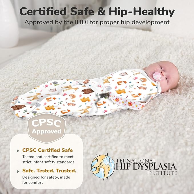 Mama Cheetah Baby Swaddle Sack, Organic Cotton Swaddle Blanket, Adjustable Swaddle Sleep Sacks, Easy Swaddles for Boy Girl 0-3 Month, Baby Essentials, 3-Pack