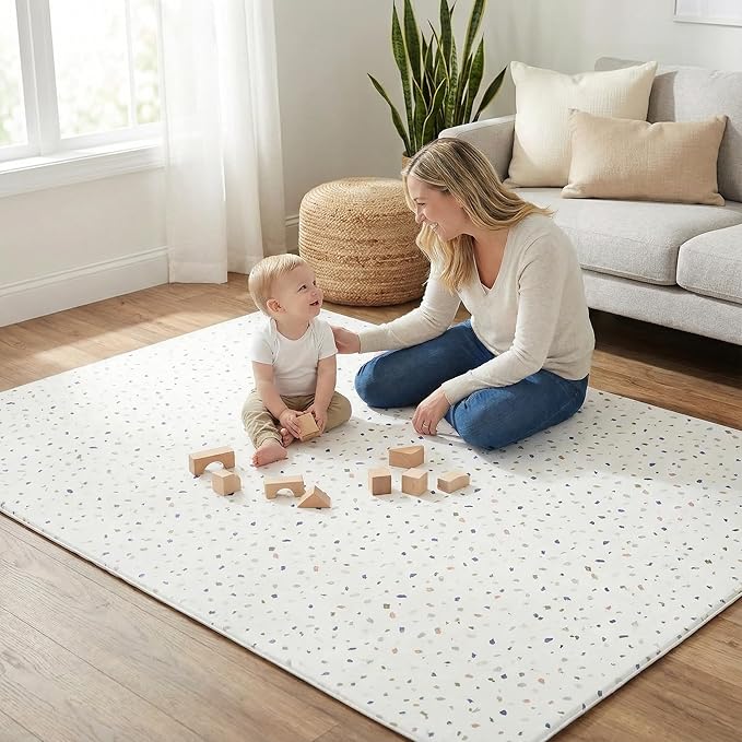 Reversible Play Mat 82” x 55” - for Infants, Babies, Toddlers, Kids | Waterproof, Durable, Non-Toxic, Easy-to-Clean | Thick & Large Soft Foam Floor Mat for Gym, Nursery, Playroom