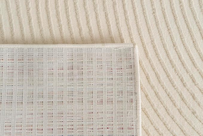 Revival Rugs Record 4'x6’ Machine Washable Area Rug for Kitchen Bedroom - 100% Recycled Oeko-TEX Certified, Medium Pile, Beige, Cream