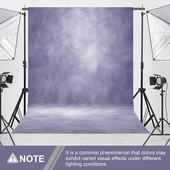 Abstract Professional Photography Backdrop for Portrait Photo Props Booth Background Photoshoot Studio with Polyester Fabric Roller Pocket on Top(8x10ft,Light Purple,No Stand)