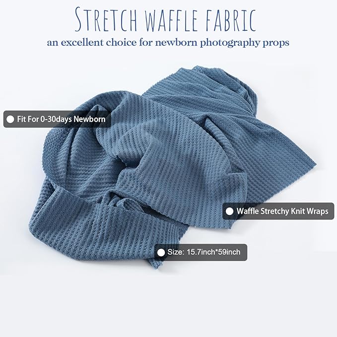 Newborn Photography Props for Baby Boys and Girls Newborn Wraps for Infant Baby Photoshoot Waffle Texture Knit Blanket