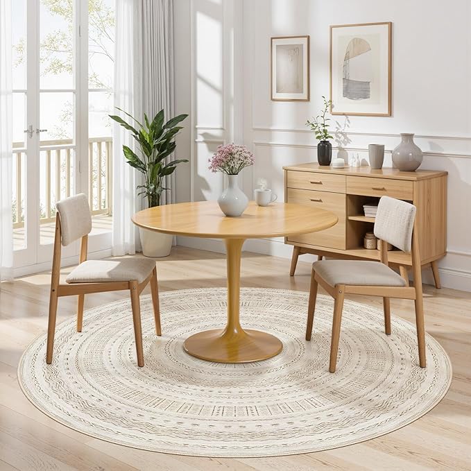 Area Rugs for Living Room Washable Living Room Rug Soft Neutral Indoor Floor Carpet Non-Slip Stain Resistant Modern Boho Rugs for Bedroom Dining Room Kids Room Nursery Office Home Brown/Cream