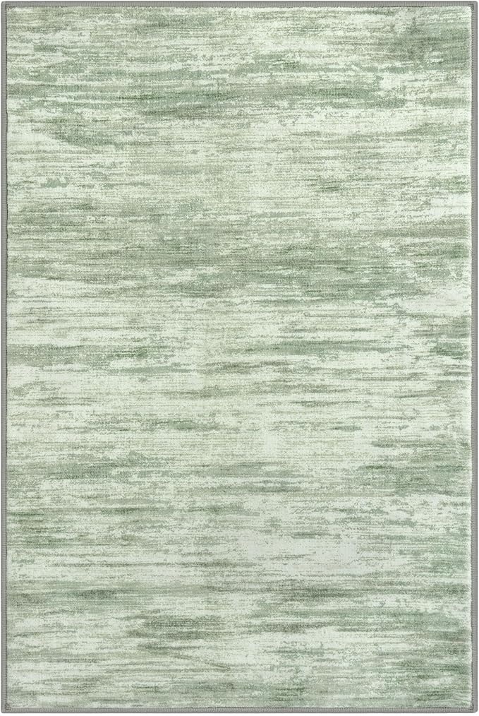 8x10 Modern Abstract Area Rug for Bedroom, Light Sage Green and Ivory Large Super Soft Washable Rugs with Non-Slip, Non-Shedding Carpet for Living Room, Indoor Door Mat for Office Home Décor