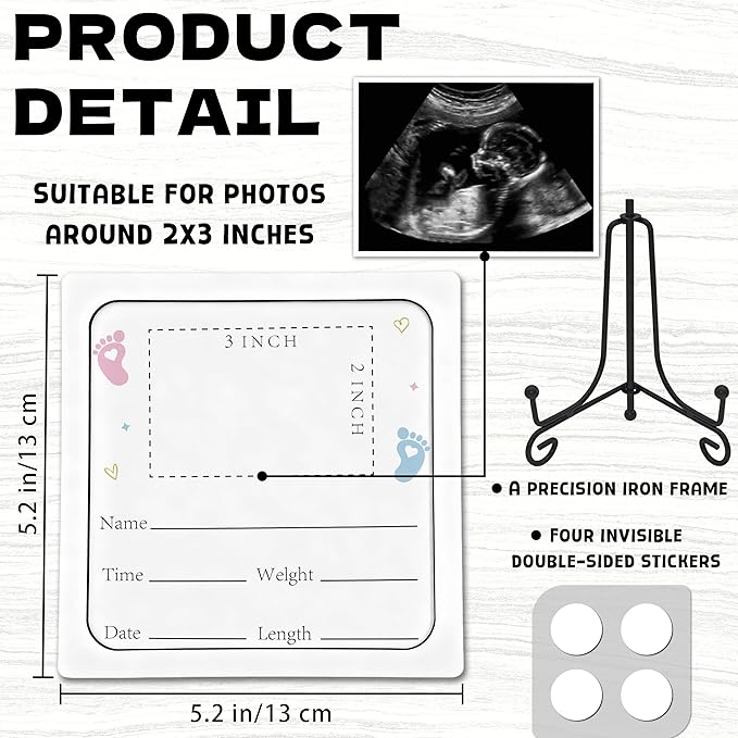 Pregnancy Announcement Ultrasound Picture Frame, Hello World Newborn Sign, Ultrasound Photo Frame Wooden Surprise Box, Birth Announcement Gifts, Pregnancy Reveal to Family, Friends