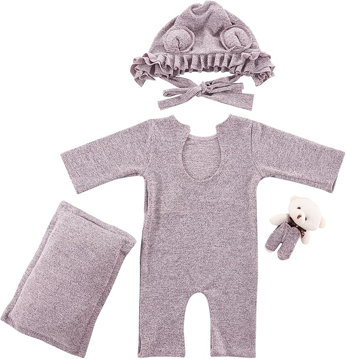Holibeat Baby Girl Purple Photography Props Super Soft Newborn Girl Photo Shoot Outfits Costumes (Purple)