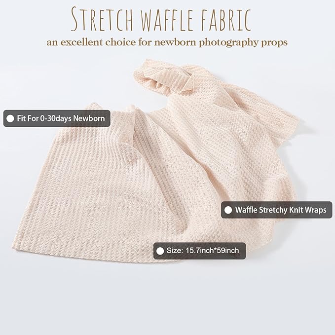 Newborn Photography Props for Baby Boys and Girls Newborn Wraps for Infant Baby Photoshoot Waffle Texture Knit Blanket